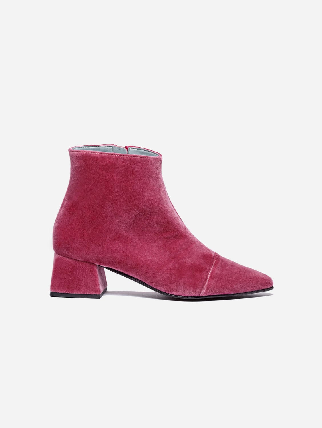Dahlia Vegan Velvet Ankle Boots for Women - Soft Pink Comfortable Winter Booties | Perfect for Casual Outfits, Date Nights & Holiday Parties