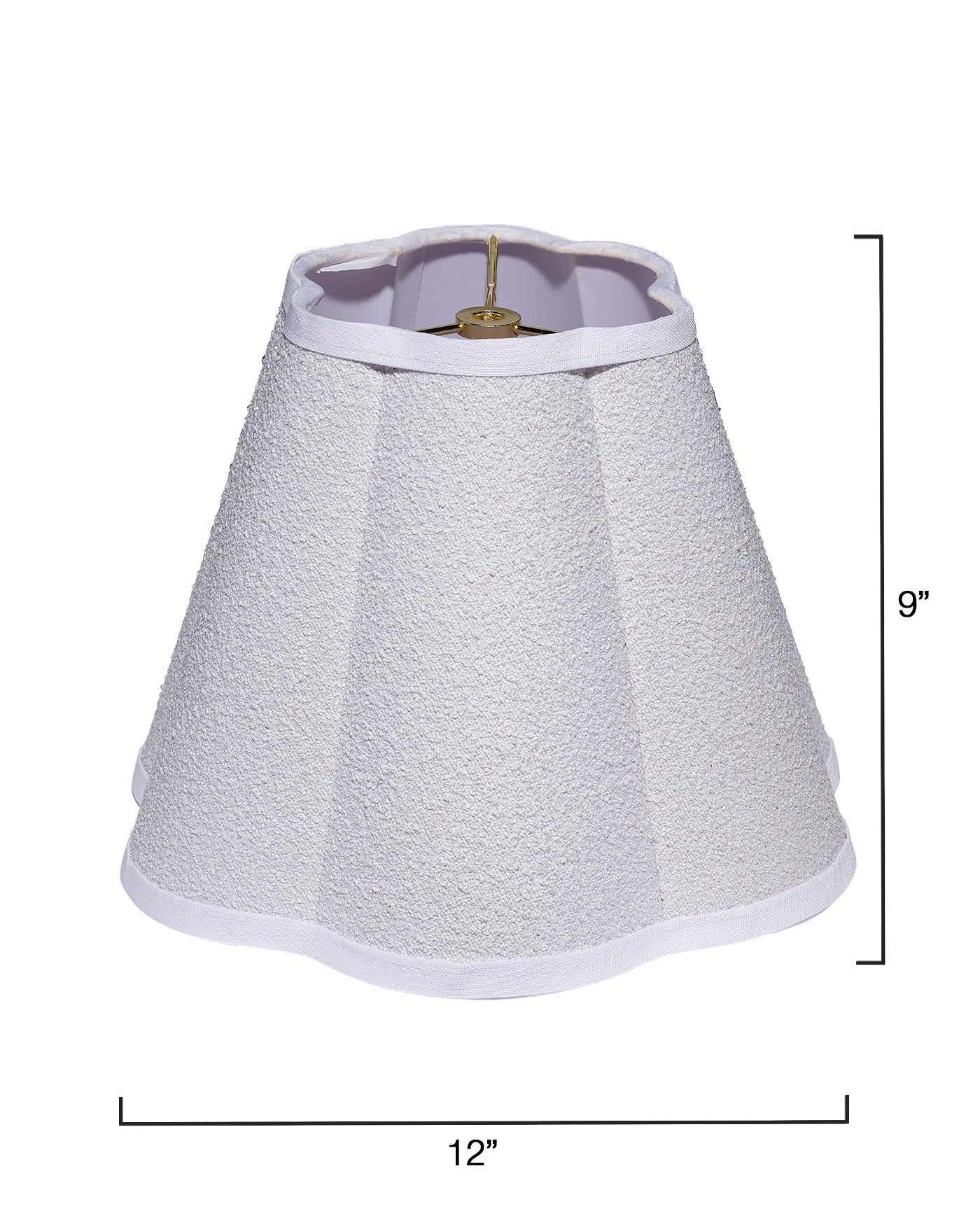 Boucle Scalloped Lamp Shade - Elegant Textured Linen Fabric for Bedroom, Living Room & Office Lighting Decor