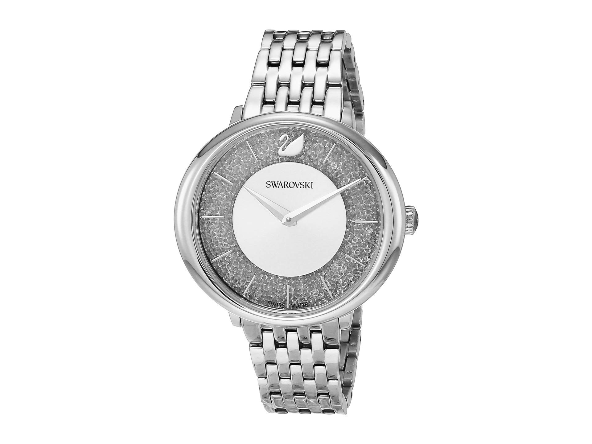 Swarovski Crystalline Chic Watch for Women - Elegant Silver Stainless Steel Band, One Size Fits All - Perfect for Office, Party & Special Occasions