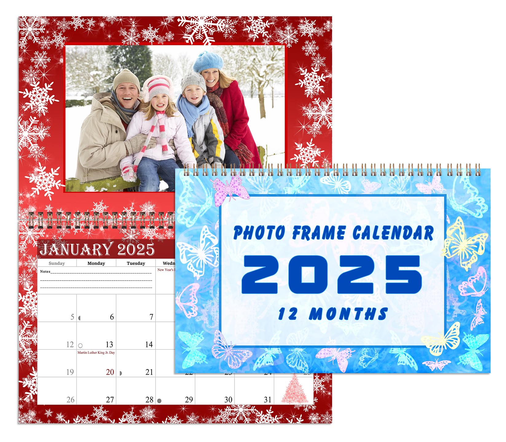 2025 Spiral-Bound Photo Frame Wall Calendar - Customizable with Your Own Photos - 12-Month Desktop & Wall Planner (Edition #08) - Multicolor - Perfect for Home, Office & Gift Giving