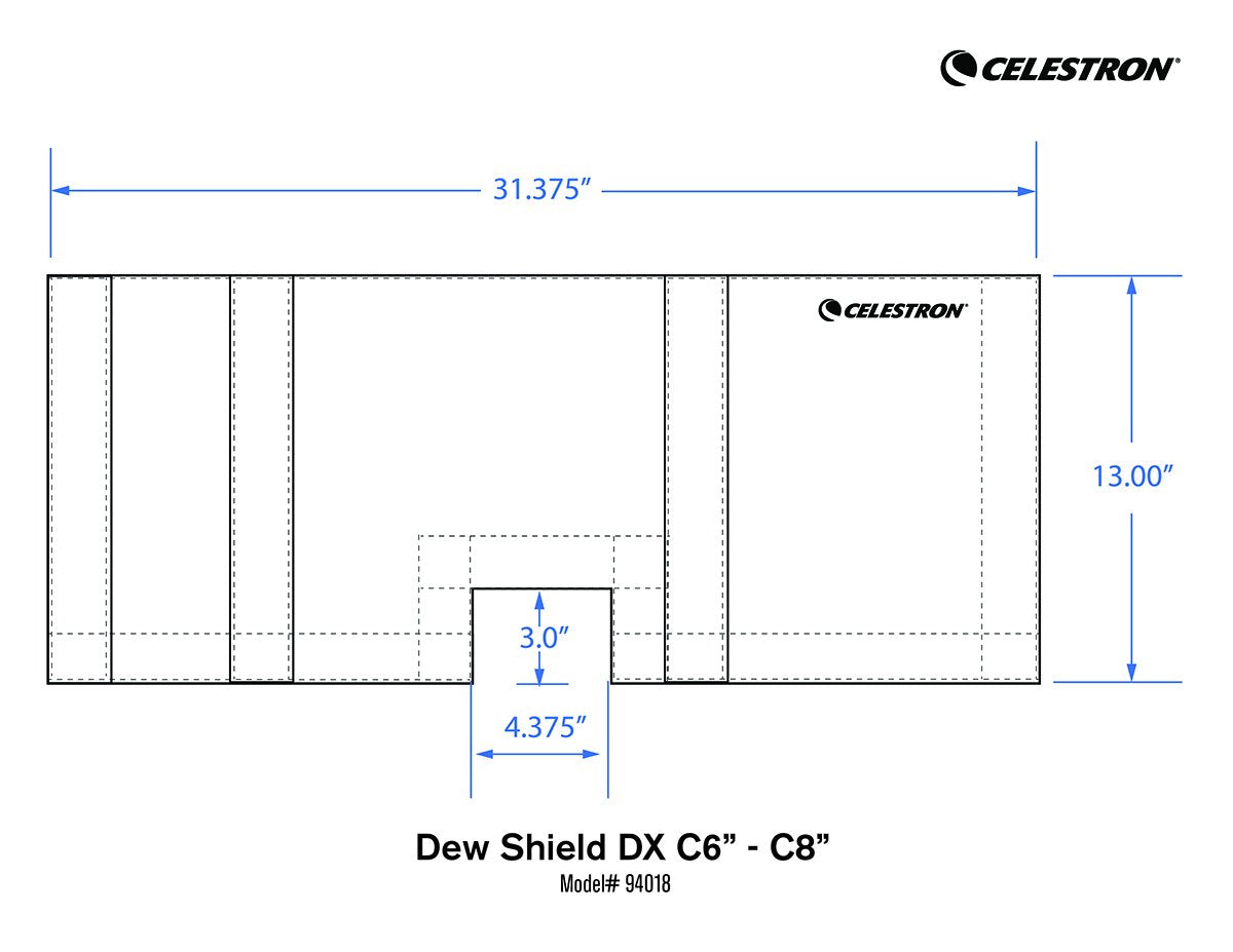 Celestron Dew Shield DX for C6 & C8 Telescopes (Model 94018) - Prevent Lens Fogging for Astronomy Observation & Astrophotography