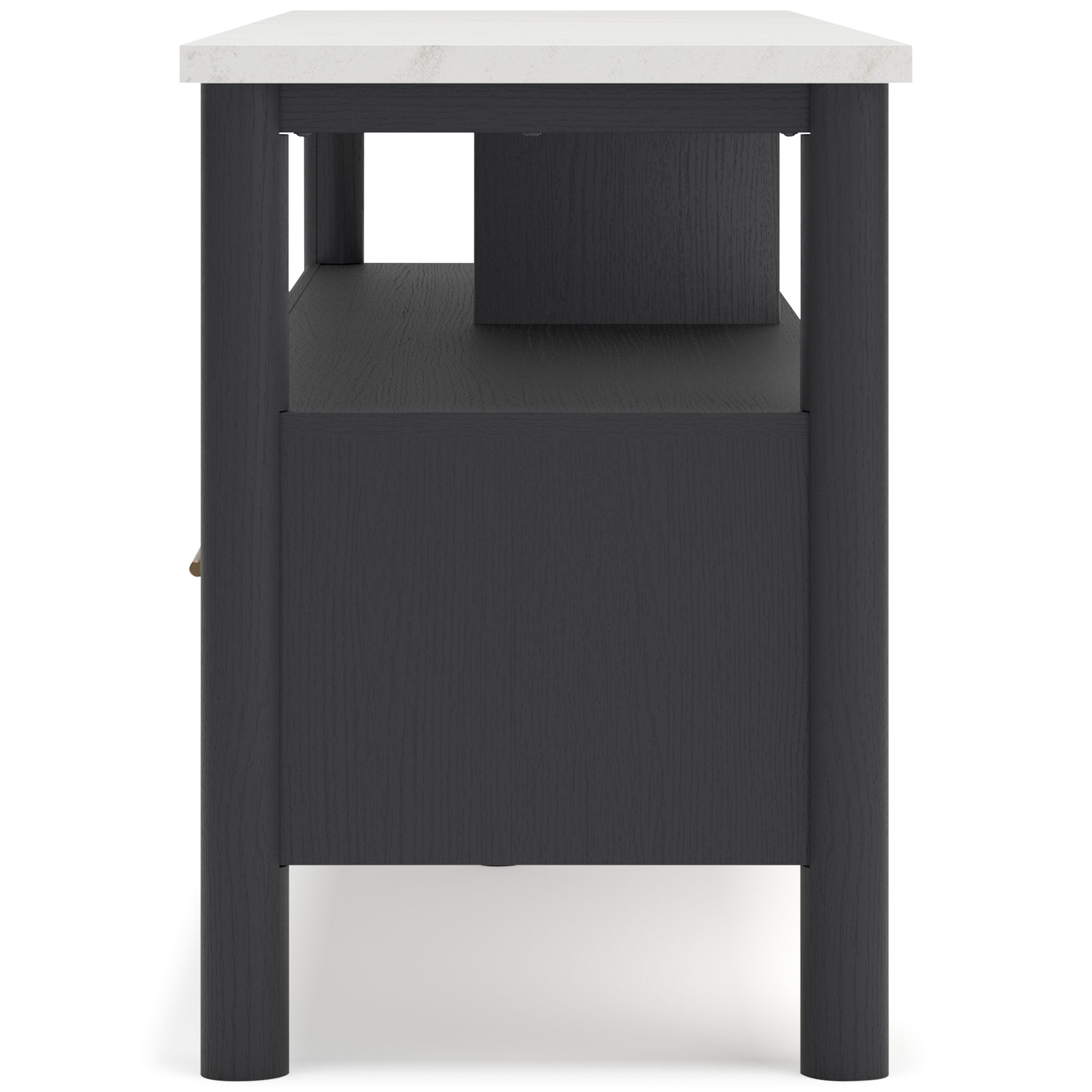 Cadyn Extra Large Dark TV Stand for 70-80 Inch TVs - Modern Entertainment Center with Storage Shelves for Living Room, Bedroom & Home Theater