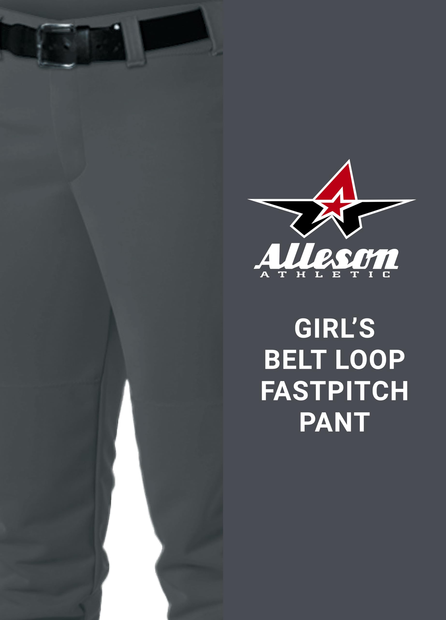 Alleson Athletic Girls Fastpitch Softball Belt Loop Pants - Comfortable & Durable for Practice & Games | Perfect for Youth Softball Players