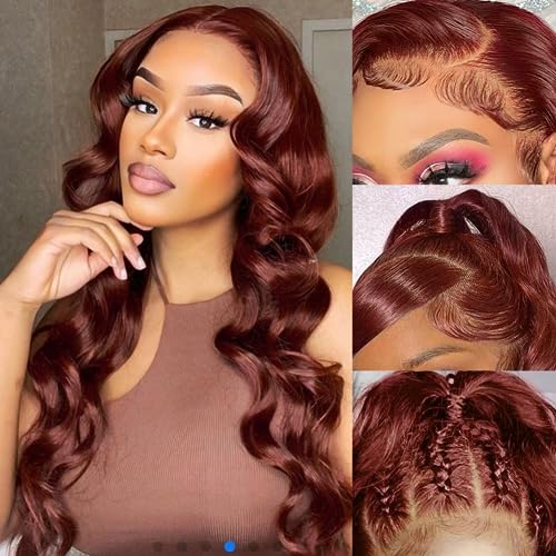 13x6 Reddish Brown Body Wave Wig