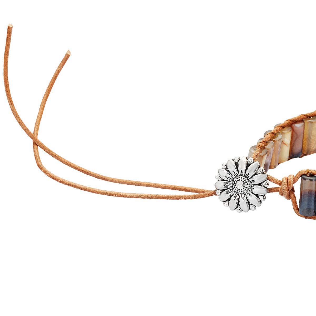 Nupuyai 7 Chakra Yoga Bracelets for Men & Women - Boho Gemstone Leather Woven Bangle for Meditation, Healing & Spiritual Balance | Perfect for Yoga, Reiki, Mindfulness & Boho Fashion