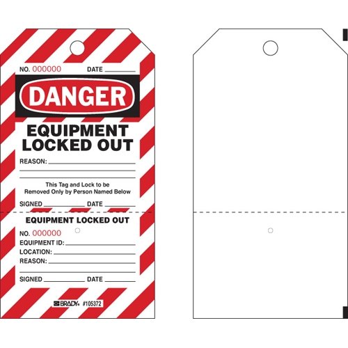 Brady PLLT2 105370 Two-Part Perforated Tags - 4 Packs of 25 (100 Total) - Durable Industrial Labeling for Equipment, Tools & Warehouse Organization
