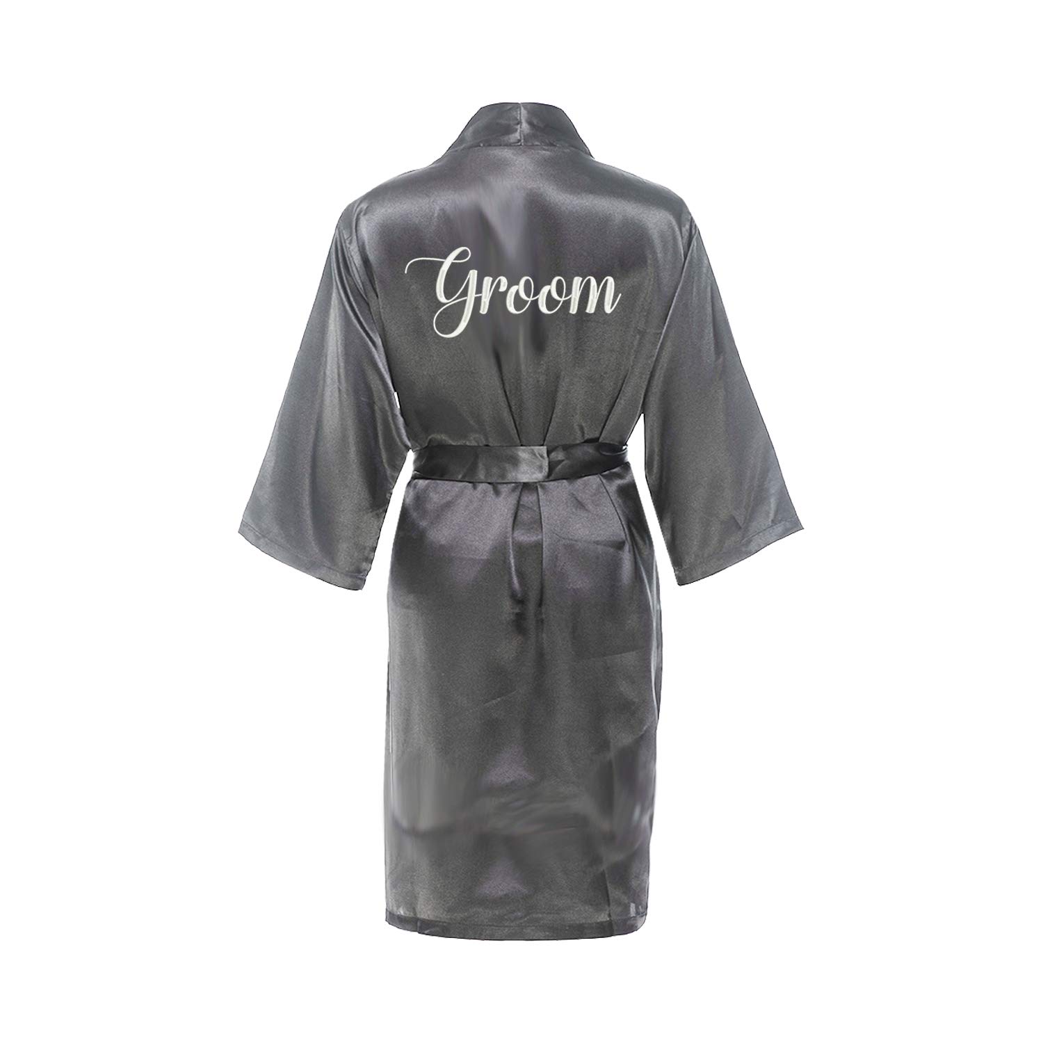 Luxury Satin Robes for Men - Elegant Groom Wedding Robe with Matching Belt, Perfect for Bridal Party, Honeymoon & Spa Relaxation (Classy Bride Collection)