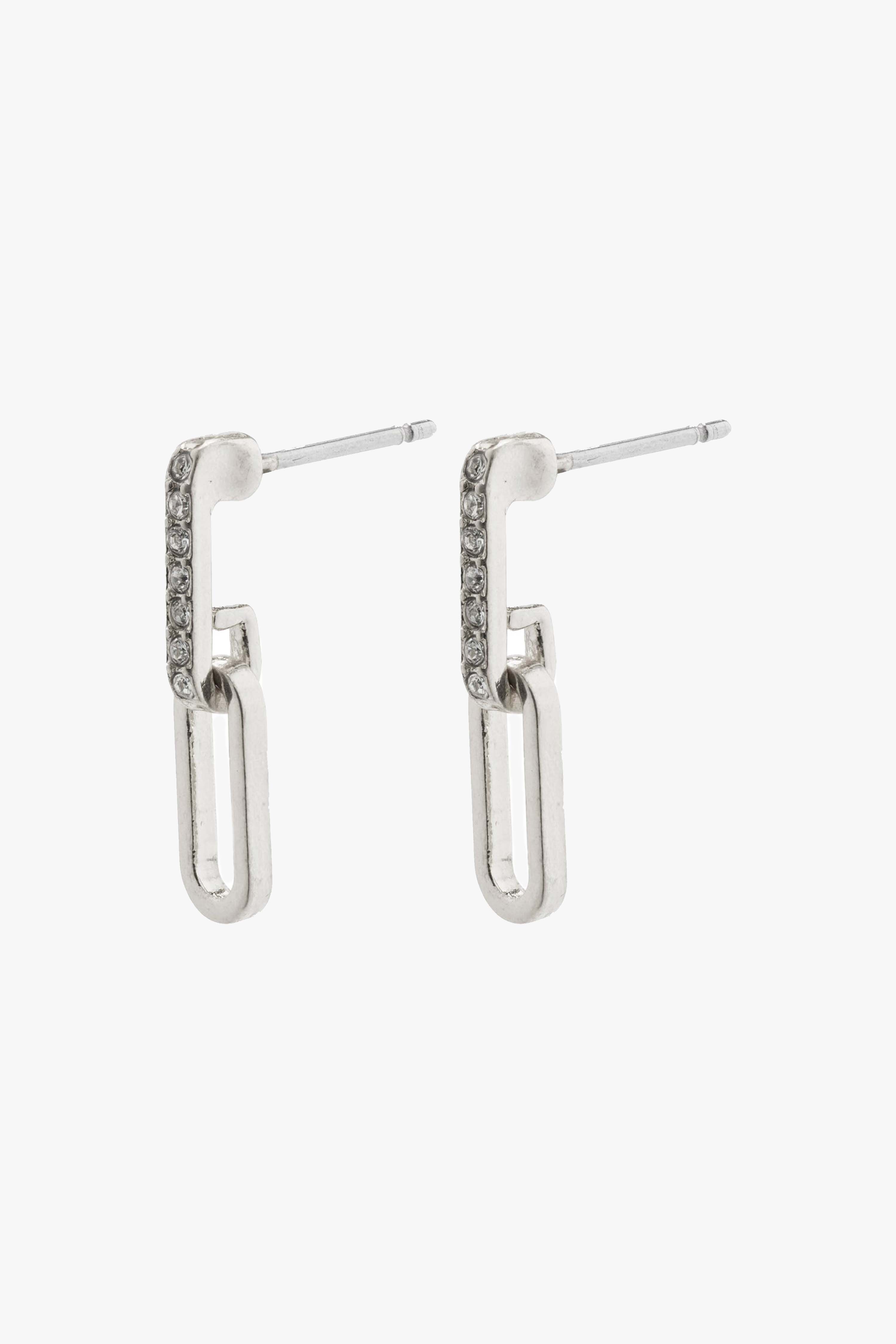Elegant Elise Linked Earrings - Silver Plated with Sparkling Crystals | Perfect for Weddings, Parties & Special Occasions