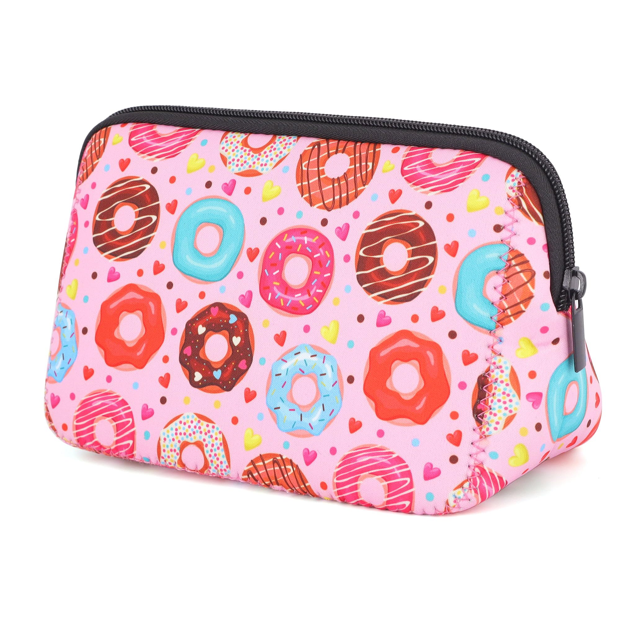 Waterproof Neoprene Cosmetic Bag with Zipper - Travel Toiletry & Makeup Organizer Pouch for Women and Girls - Perfect for Gym, Beach, Vacation and Daily Use