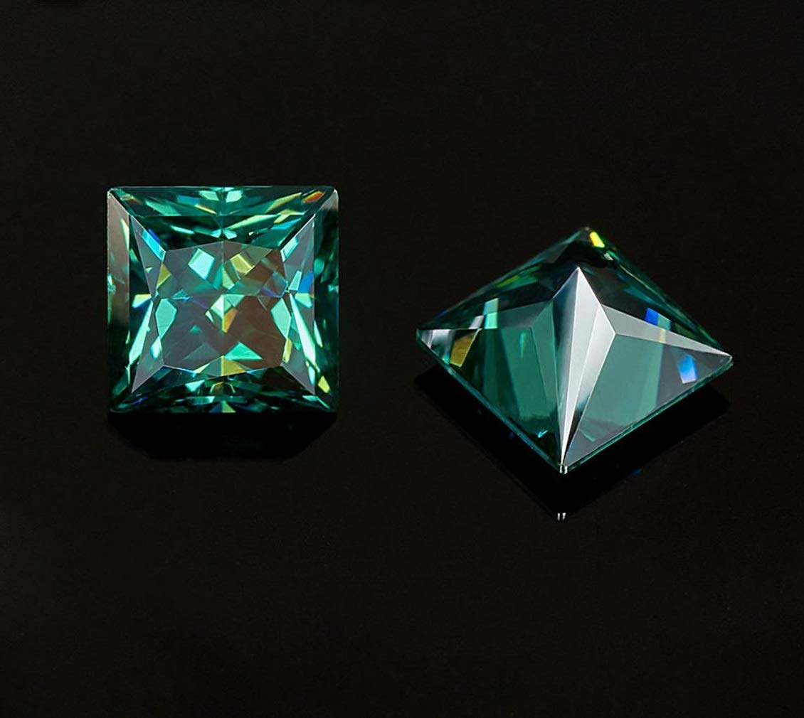 15.0CT Loose Green Moissanite Stone - VVS1 Clarity Princess Cut Brilliant Gemstone for Vintage Rings, Jewelry, Pendants, Earrings & Necklaces | Perfect for Engagement Rings, Wedding Bands & Luxury Watches