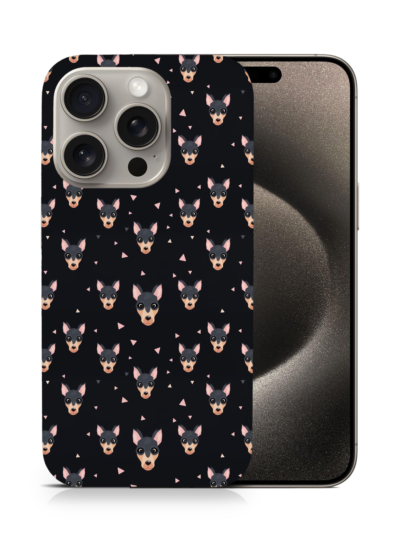 Stylish Manchester Terrier Puppy Dog Design Polycarbonate Phone Case for Apple iPhone 15 Pro - Durable Protection with Cute Pet Pattern | Perfect for Dog Lovers & Everyday Use