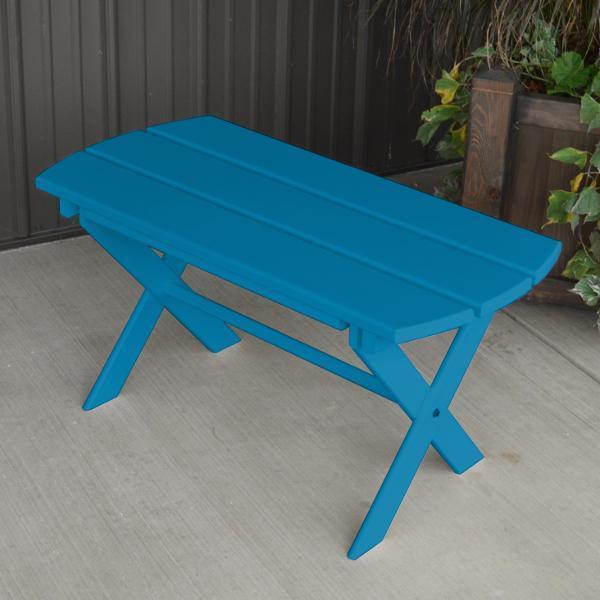 A & L Furniture Yellow Pine Folding Coffee Table - Rustic Wooden Side Table for Living Room, Patio, or Small Spaces - Perfect for Coffee, Books, and Decor
