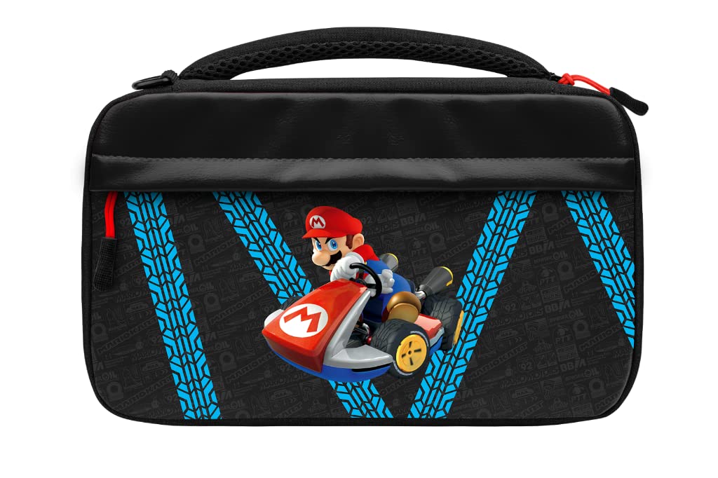 PDP Gaming Messenger Bag for Nintendo Switch - Mario Kart Drift Edition (Black & Blue) - Perfect for Carrying Console, Games & Accessories to School, Work or Travel