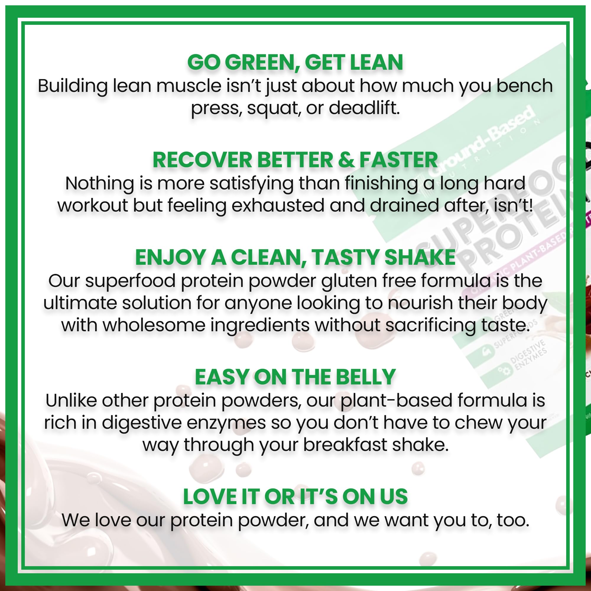 Ground-Based Nutrition Plant-Based Protein Powder – Organic Vegan Superfood with Essential Greens – Keto, Paleo, Low Calorie, Non-GMO, Gluten Free – Chocolate Flavor (14 Servings) – Perfect for Smoothies, Baking & Post-Workout Recovery