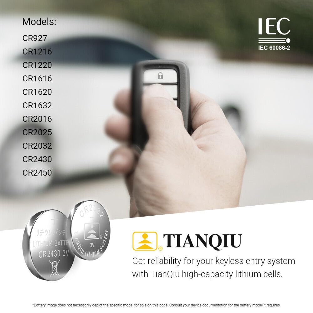 TIANQIU 100-Pack CR2450 BR2450 3V Lithium Coin Batteries - Long-Lasting Power for Watches, Key Fobs, Calculators & Medical Devices