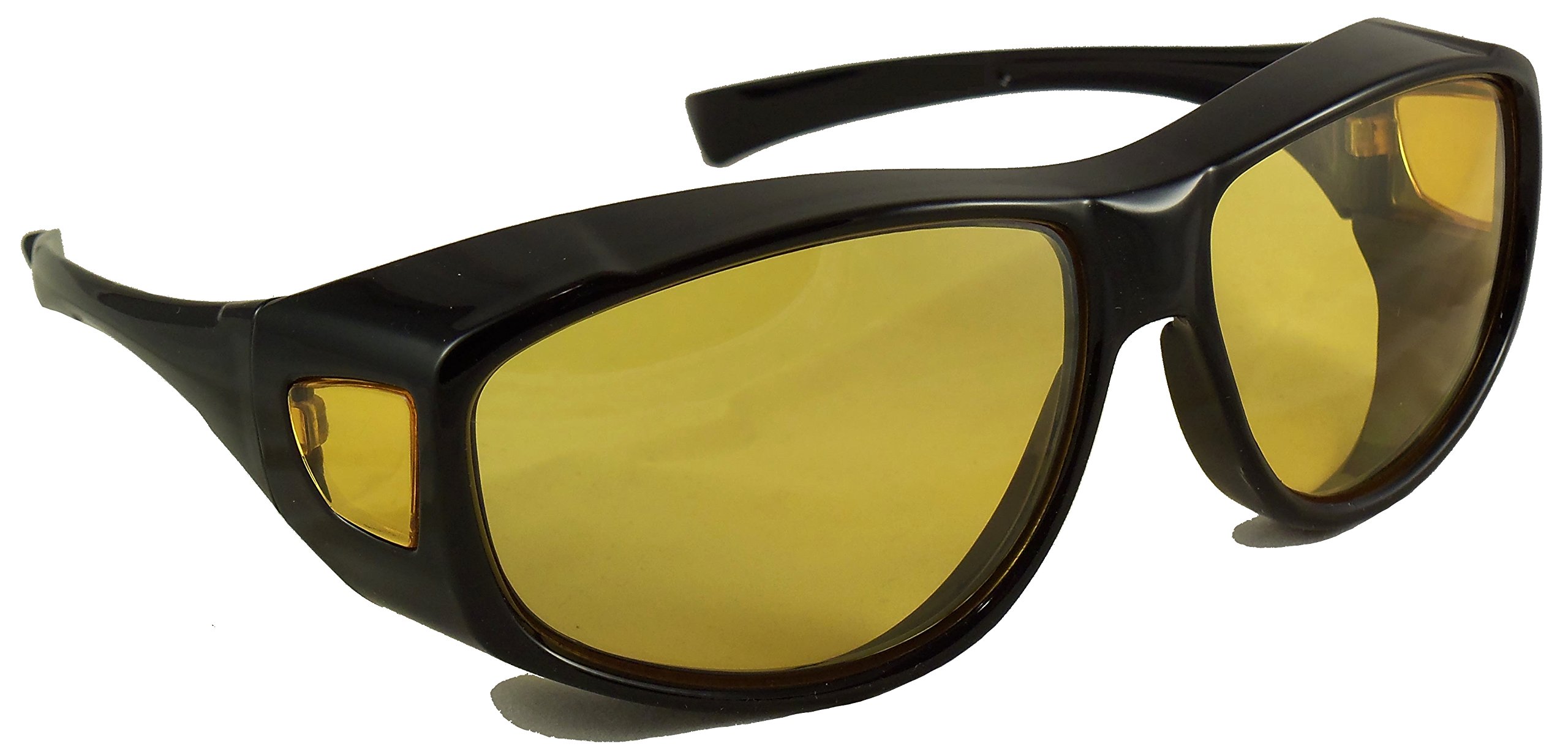 Night Driving Glasses with Yellow Lens - Anti-Glare Fit Over Eyeglasses for Safe Night Vision | Perfect for Commuting, Road Trips & Low Light Conditions