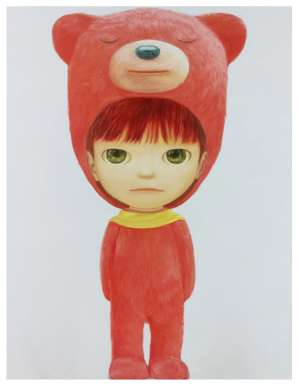 MAYUKA YAMAMOTO Red Bear Boy Plush Toy - Cute Japanese Kawaii Stuffed Animal for Kids Room Decor & Gift Giving