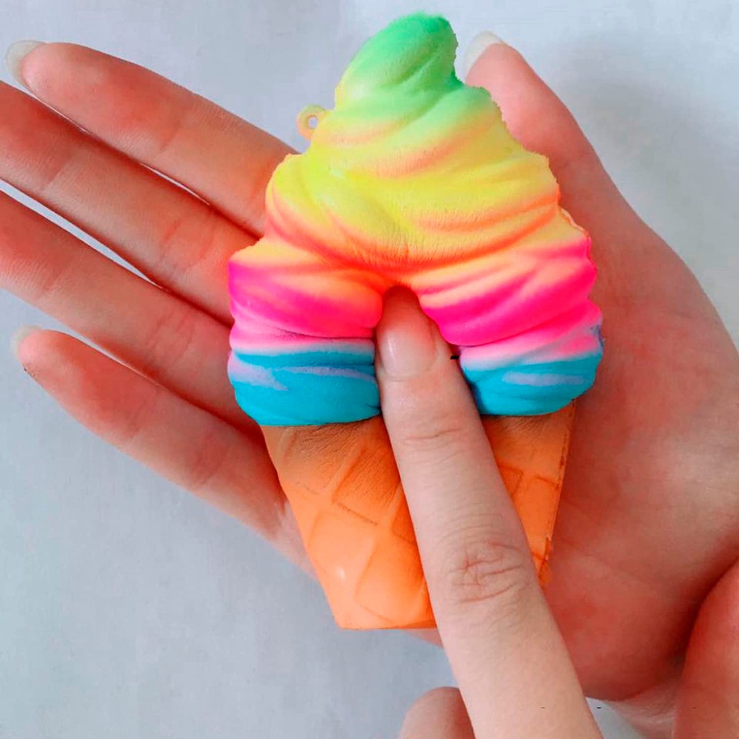 Slow Rising Squishy Fidget Toy - Cute Ice Cream Stress Relief Keychain for Kids & Adults | Party Favors, Anxiety Relief, Sensory Play & Office Desk Decor