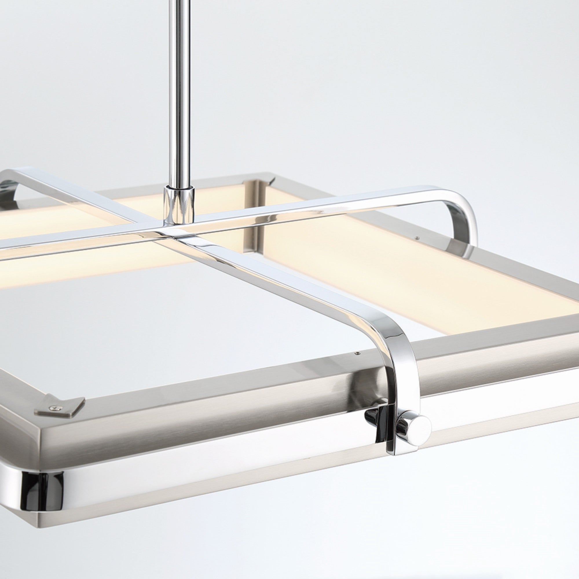 Annilo 18 LED Modern Pendant Light - Chrome Finish Ceiling Lighting Fixture for Kitchen, Dining Room, and Bedroom