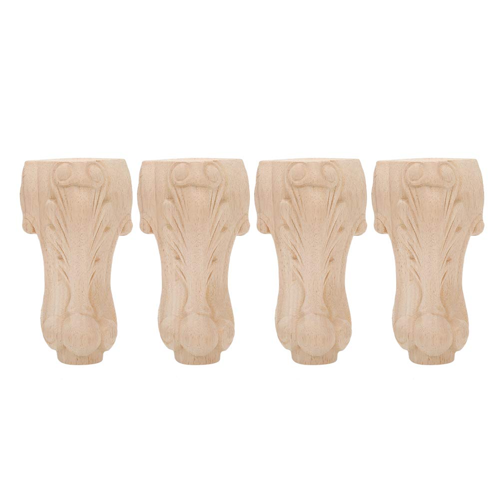 Solid Wood Furniture Legs Set - Handcrafted European Style Carved Sofa & Table Feet - Perfect for Vintage & Antique Home Decor, DIY Furniture Restoration, and Classic Interior Design
