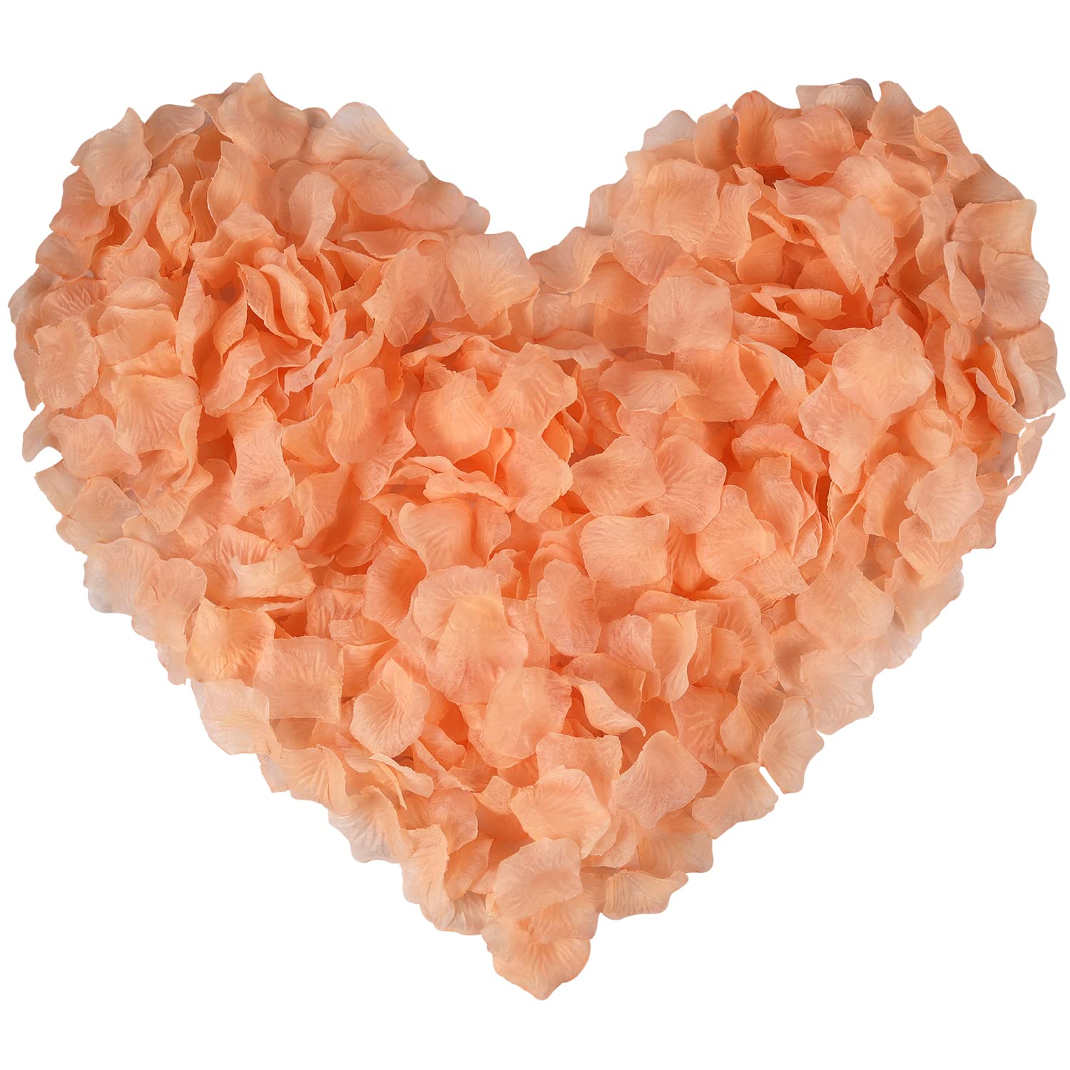 1000PCS Artificial Rose Petals - Peach Color Silk Flower Petals for Wedding Decorations, Bridal Shower, Party Centerpieces & Romantic Home Decor