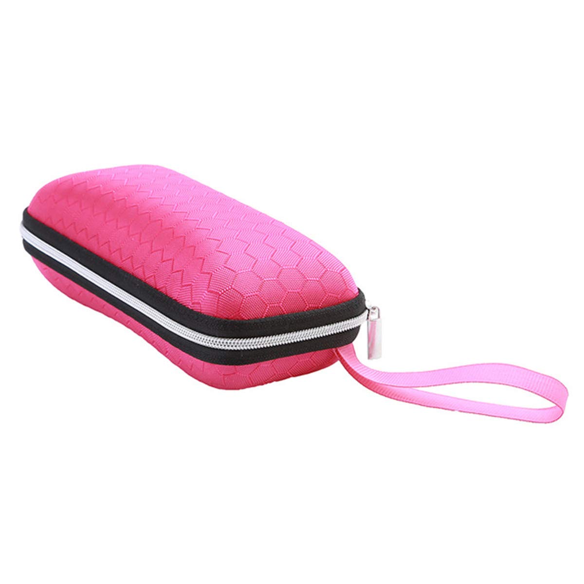 Solid Color Sunglasses Case with Zipper & Lanyard - Hard Protective Eyeglass Storage Box for Travel, Sports, and Everyday Use