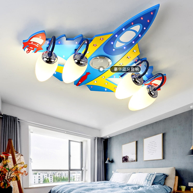 Stylish Airplane Chandelier Lighting Fixture - Modern Aircraft Ceiling Light for Bedroom, Living Room & Nursery Decor