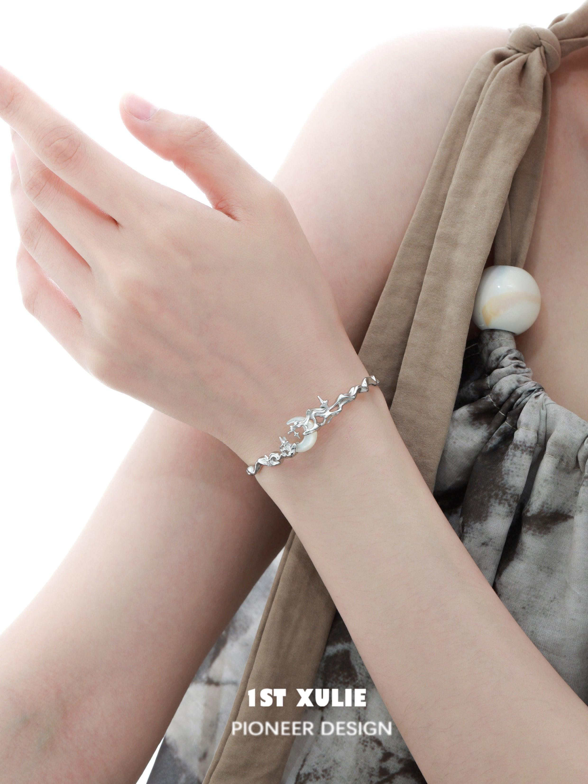 MYTH OF THE MOON S925 Sterling Silver 24K Gold Plated Bracelet for Women - Elegant Moon Phase Jewelry Gift for Birthday, Anniversary & Special Occasions