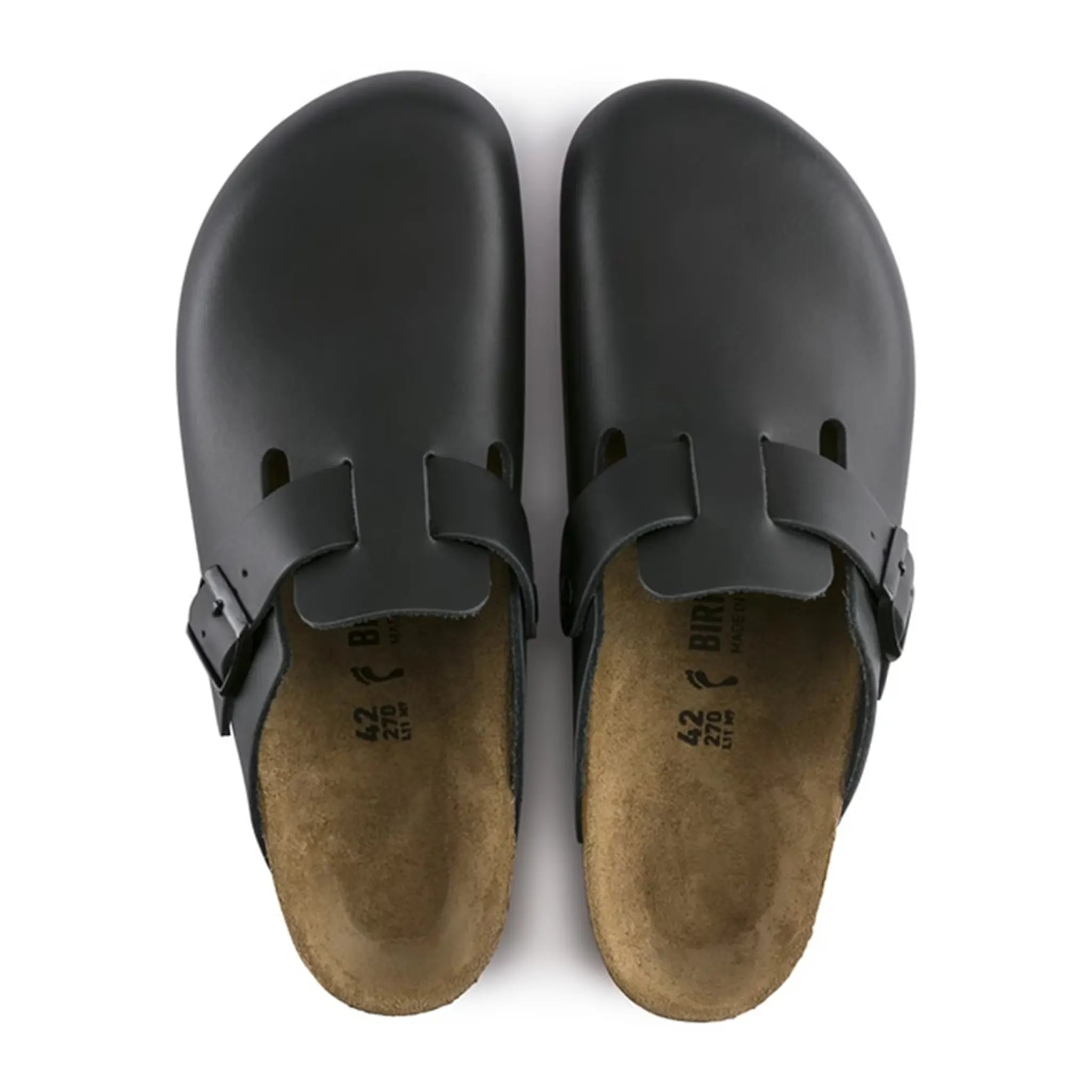 Birkenstock Boston Leather Sandals for Men & Women - Comfortable Black Clogs with Soft Footbed | Perfect for Casual Wear, Home & Office