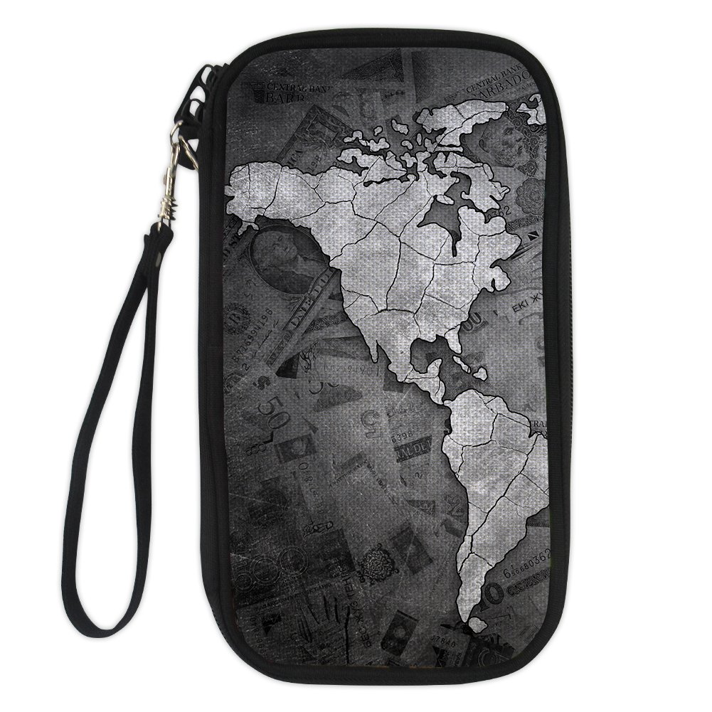 Coloranimal Multi-Purpose Travel Passport Wallet - Waterproof RFID Blocking Document Organizer with World Map Design | Perfect for International Travel, Business Trips & Vacation Accessories