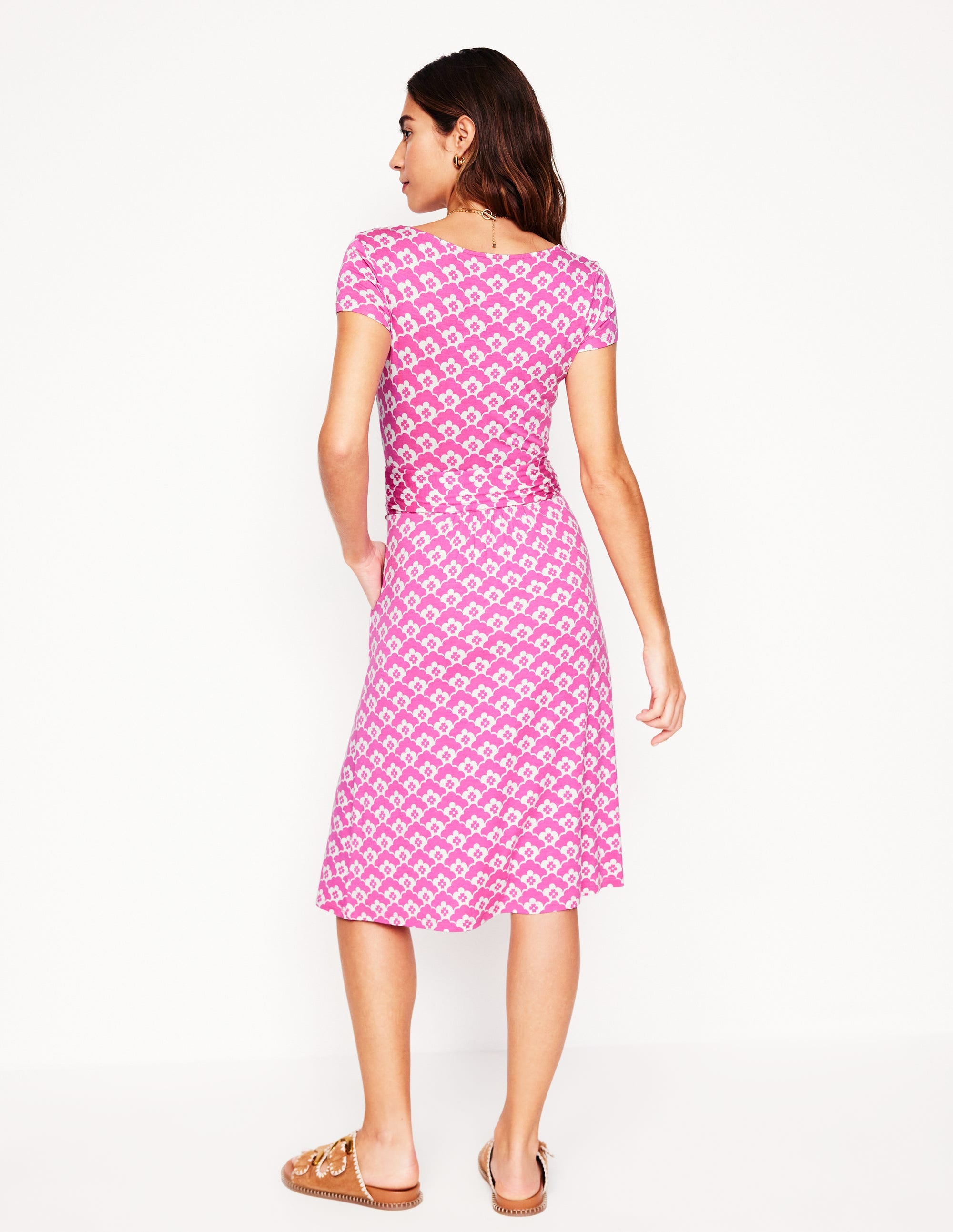Amelie Pink Jersey Dress - Soft & Comfortable Women's Casual Dress for Summer Outings, Beach Vacations & Date Nights