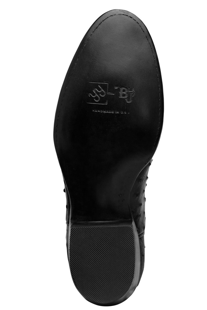 Premium Black Jack Full Quill Ostrich Cowboy Boots for Men - Genuine Exotic Leather Western Boots - Perfect for Rodeo, Country Dancing & Outdoor Adventures