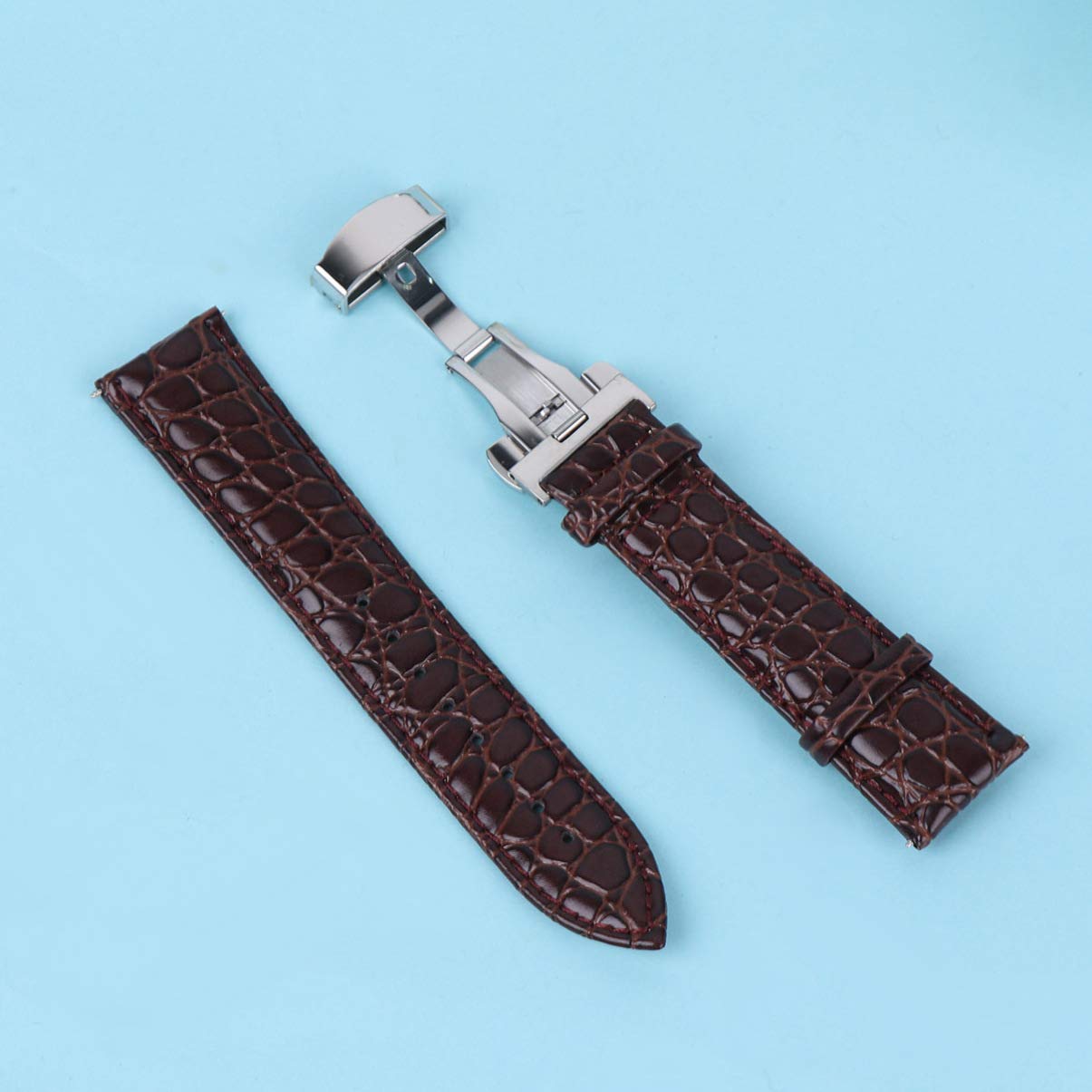 NICERIO Genuine Leather Watch Strap Replacement Band - Stylish & Durable Fashion Watch Accessory for Men & Women - Perfect for Business, Casual & Everyday Wear