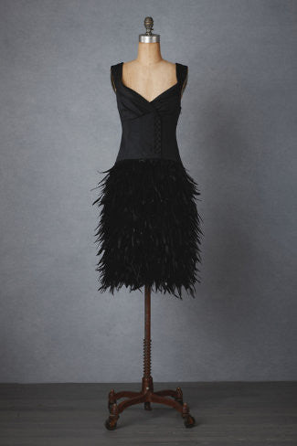 BHLDN Black Feather Skirt for Women - Elegant & Flowy Party Dress for Weddings, Dances & Special Occasions