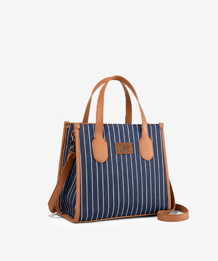 LEE Striped Canvas Tote Bag for Women - Durable & Stylish Large Shoulder Bag - Perfect for Shopping, Beach, Work & Travel Accessories