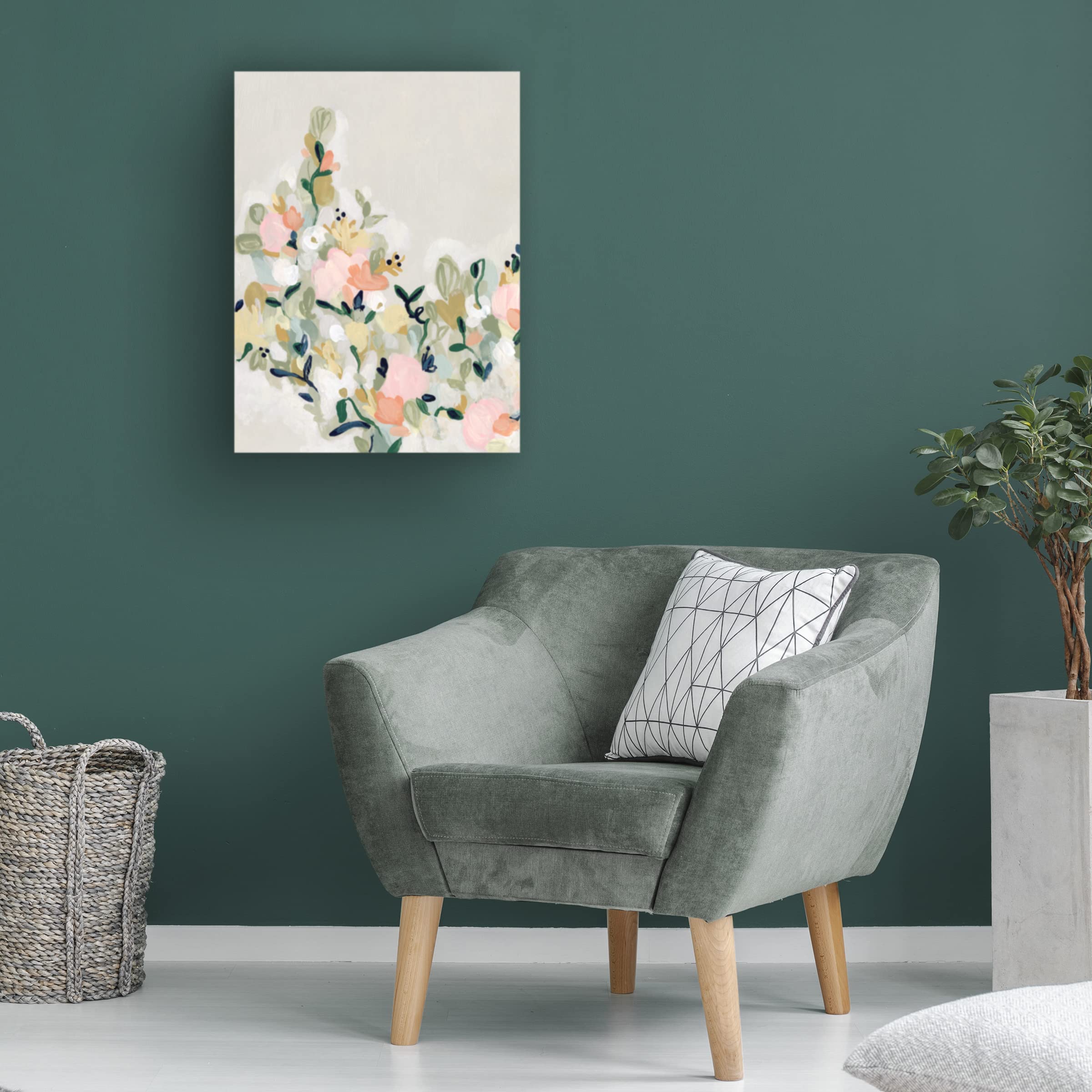 Blushing Blooms II Canvas Wall Art by June Erica Vess - Floral Home Decor for Living Room, Bedroom & Office - Handmade Botanical Painting for Modern Interior Design