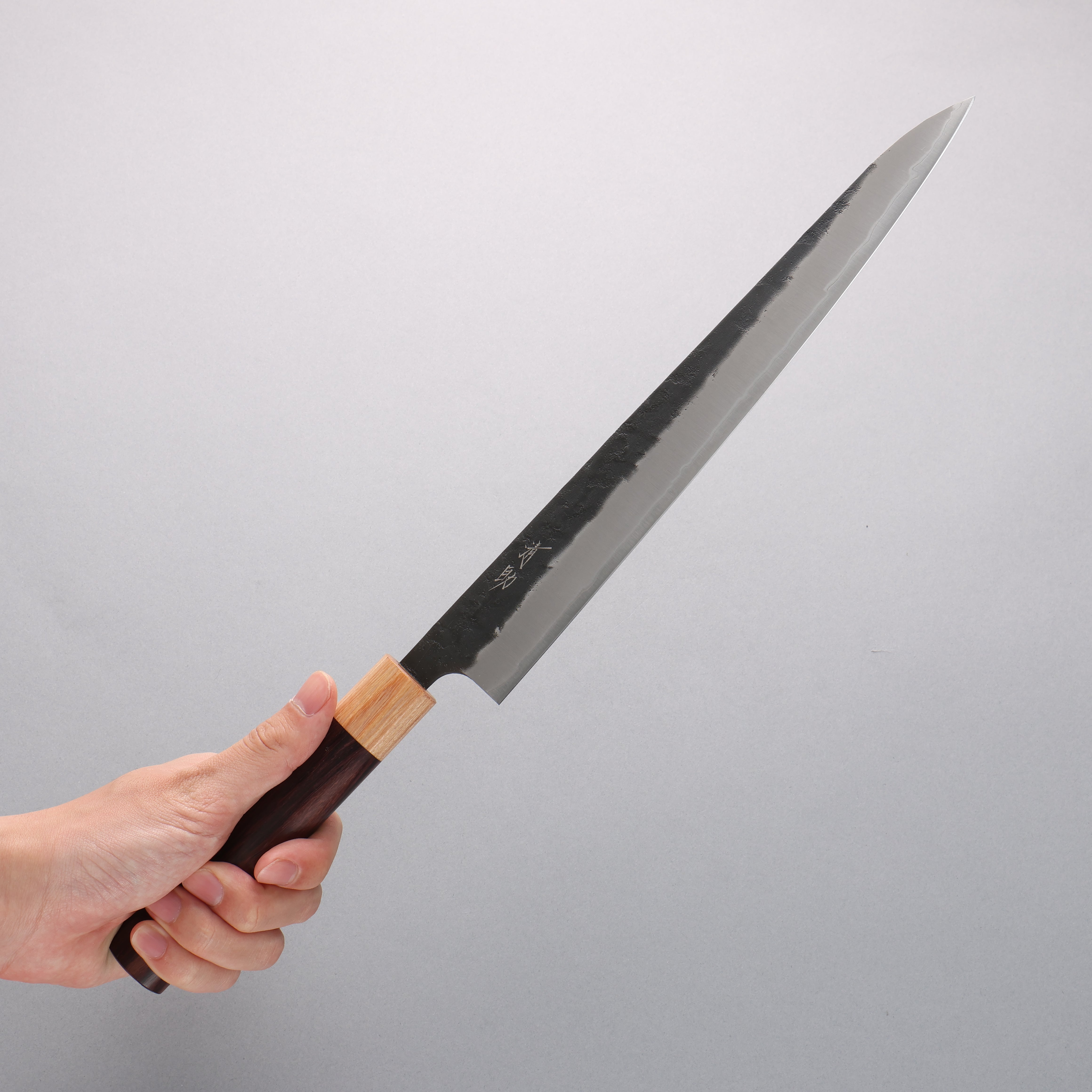 Premium Seisuke Blue Super Black Nashiji Sujihiki 270mm Japanese Chef Knife - Rosewood Handle with White Pakka Wood Ferrule - Perfect for Sushi, Sashimi & Meat Slicing