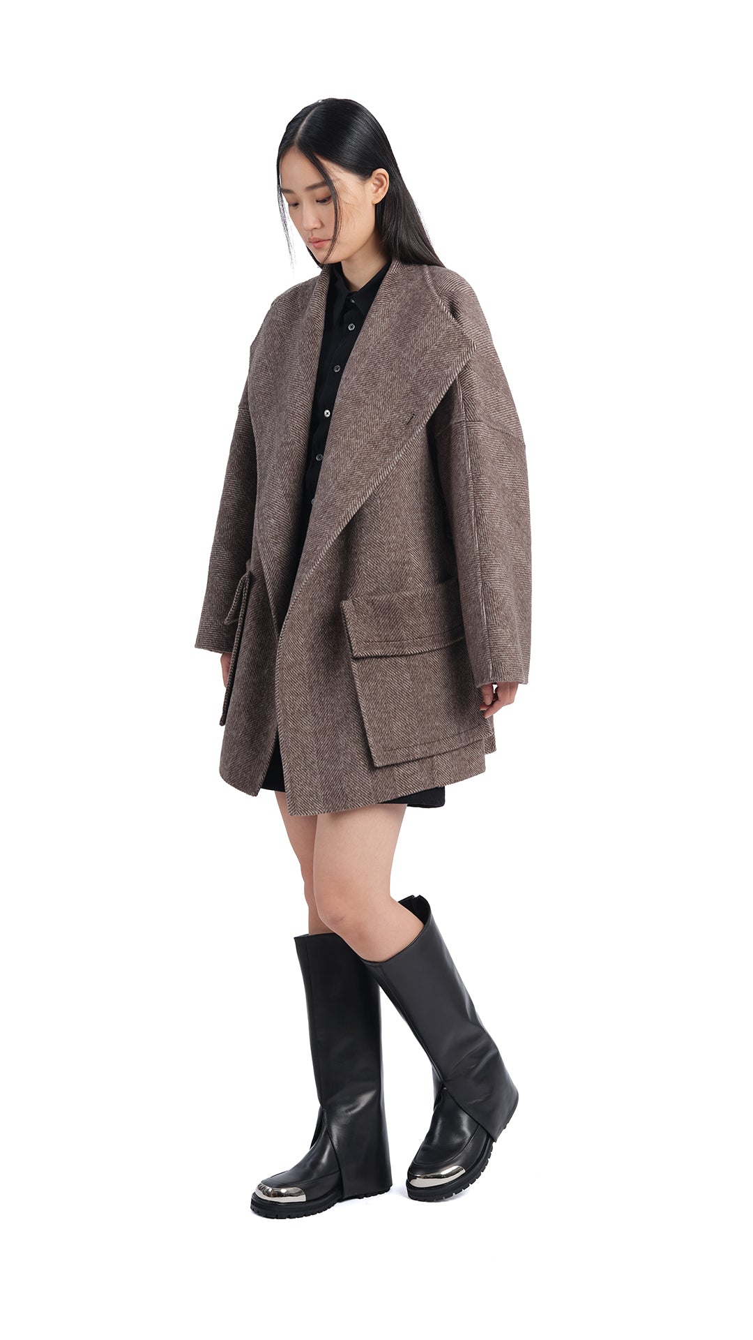 Herringbone Double-Faced Jacket for Men & Women - Stylish & Warm Winter Coat for Outdoor Activities & Casual Wear
