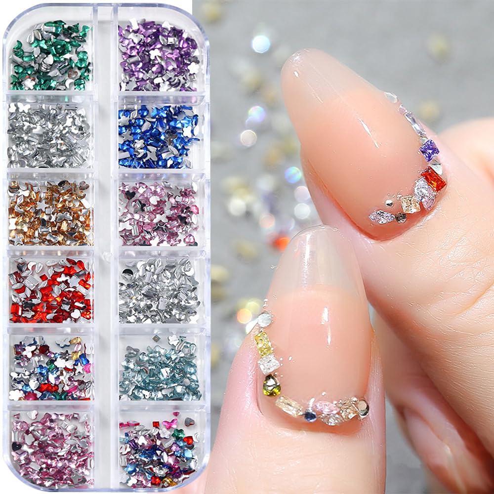 2000pcs 3D Flatback Rhinestones for Nail Art - Colorful Resin Nail Gems & Charms for DIY Nail Design, Women's Nail Jewelry - Perfect for Nail Salons, Home Manicures, and Crafting Projects