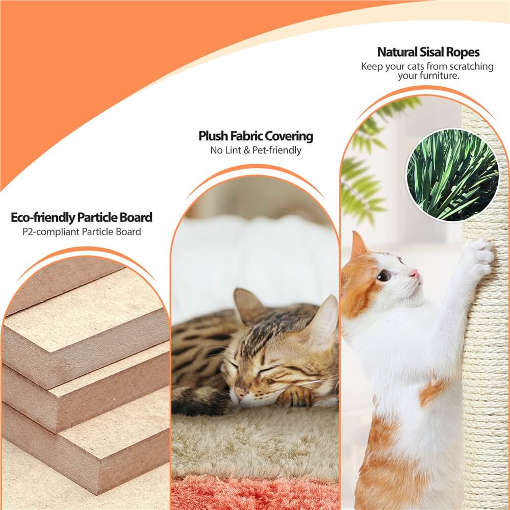 Yaheetech 57.5 Inch Tall Cat Tree with Paw-Shaped Perches - Multi-Level Kitty Condo for Climbing, Scratching & Napping - Perfect for Indoor Cats Play & Rest