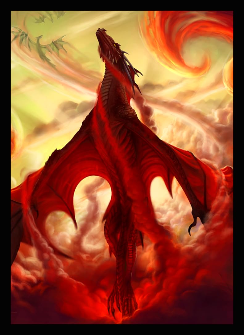 50 MTG Standard Card Sleeves Deck Protector - Premium Quality Dragon Themed Sleeves for Magic: The Gathering Players | Perfect for Tournaments, Game Nights & Card Collection Protection