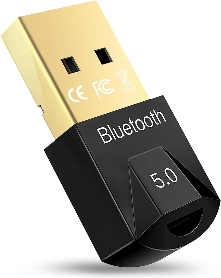 Bluetooth 5.0 USB Receiver Adapter for Wireless Keyboard Mouse Headphones - Realtek Chip, Plug & Play, Windows 11/10/8.1 Compatible - Stable Connection for Home Office & Gaming Setup