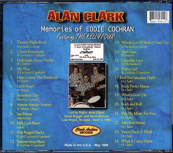Alan Clark CD - Memories of Eddie Cochran (24 Tracks) | Vintage Rock Music Collection | Perfect for Road Trips, Retro Parties & Music Lovers
