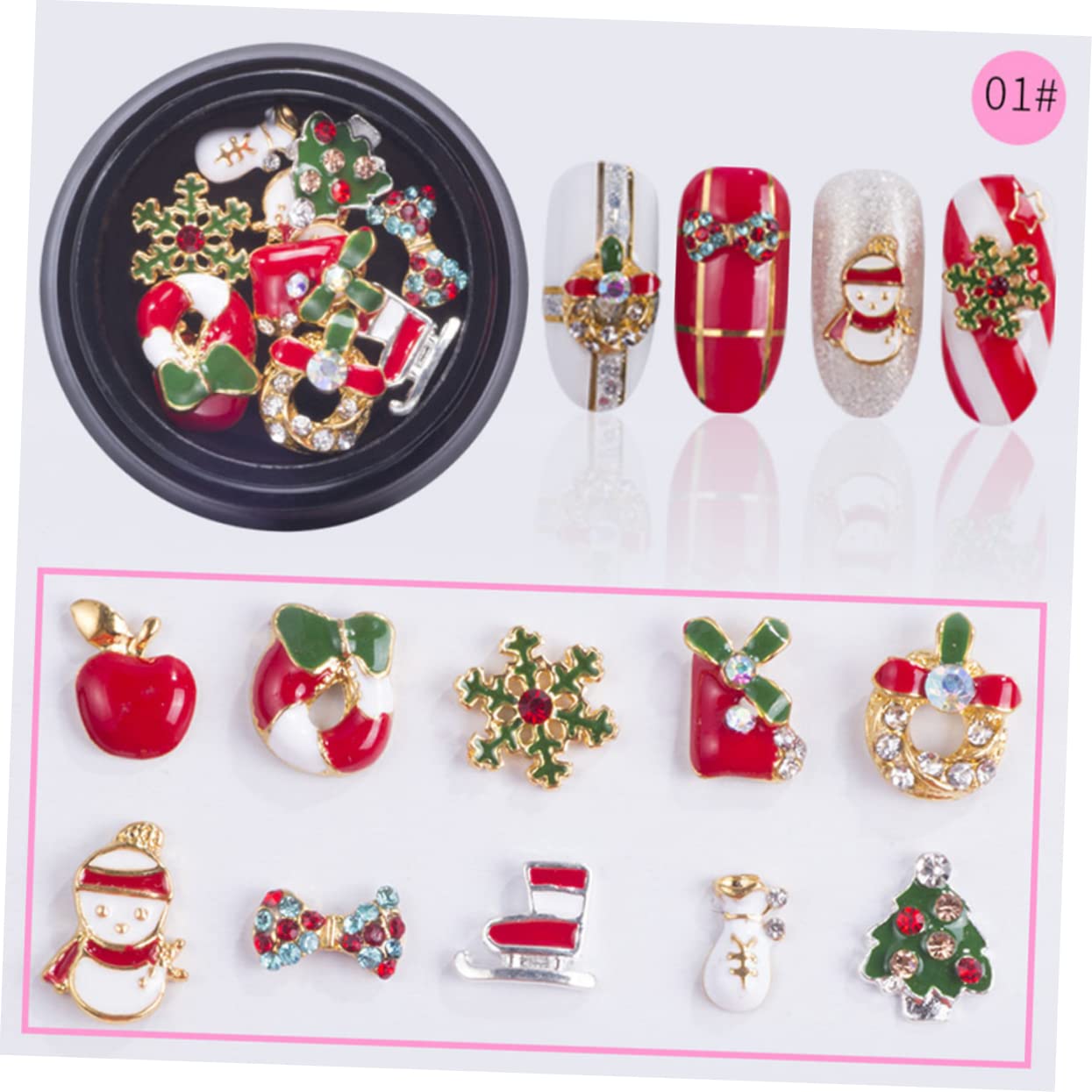 BIUDECO 3 Sets Christmas Nail Art Stickers - Holiday Nail Decals for Women, 60pcs Festive Nail Decorations with Christmas Theme Designs - Perfect for Parties, Gifts & Winter Nail Art