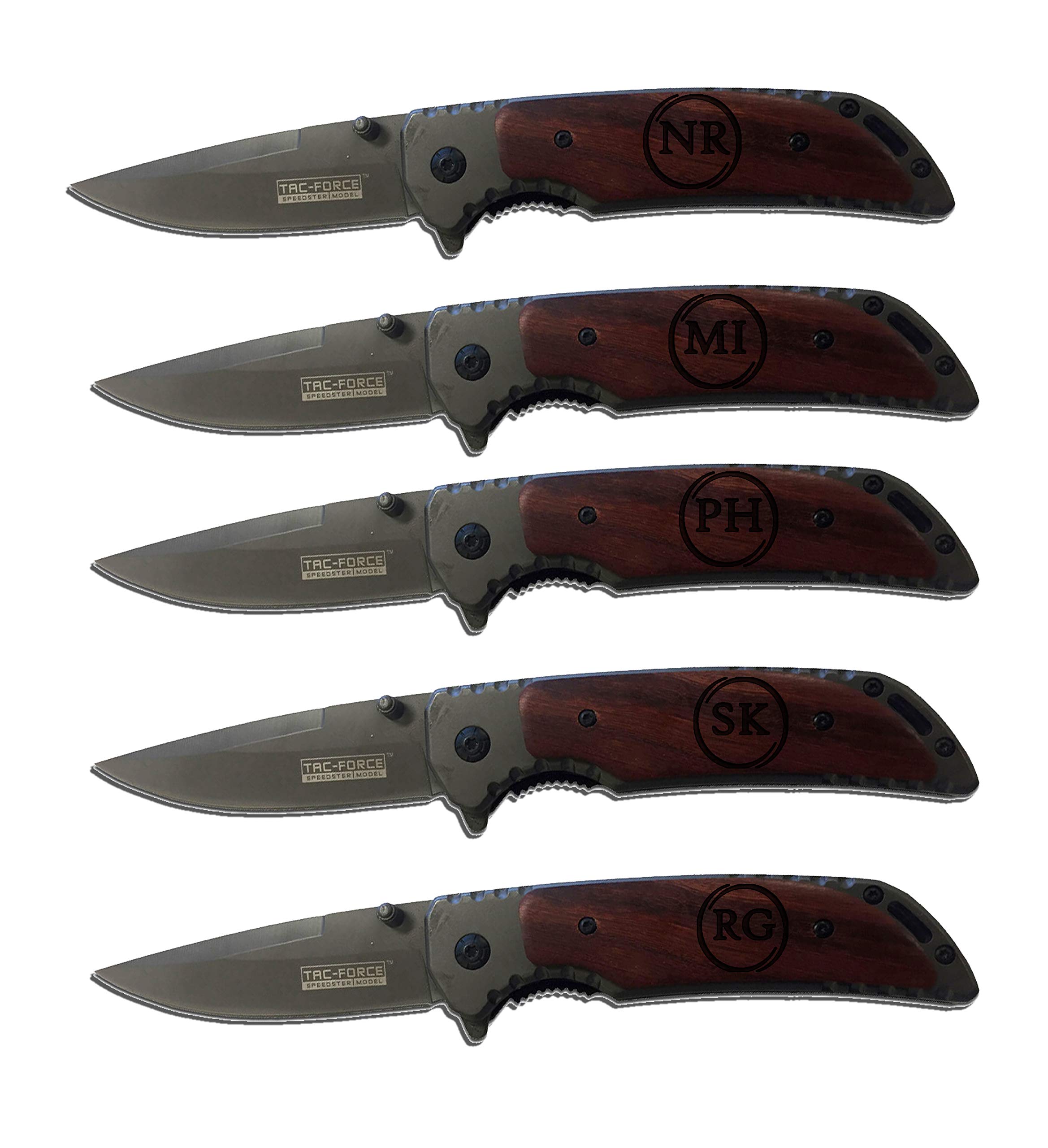 5x Personalized Engraved Pocket Knives - Best Groomsmen Gifts for Weddings, Bachelor Parties & Special Occasions - Ideal for Camping, Hiking & Everyday Carry (EDC)