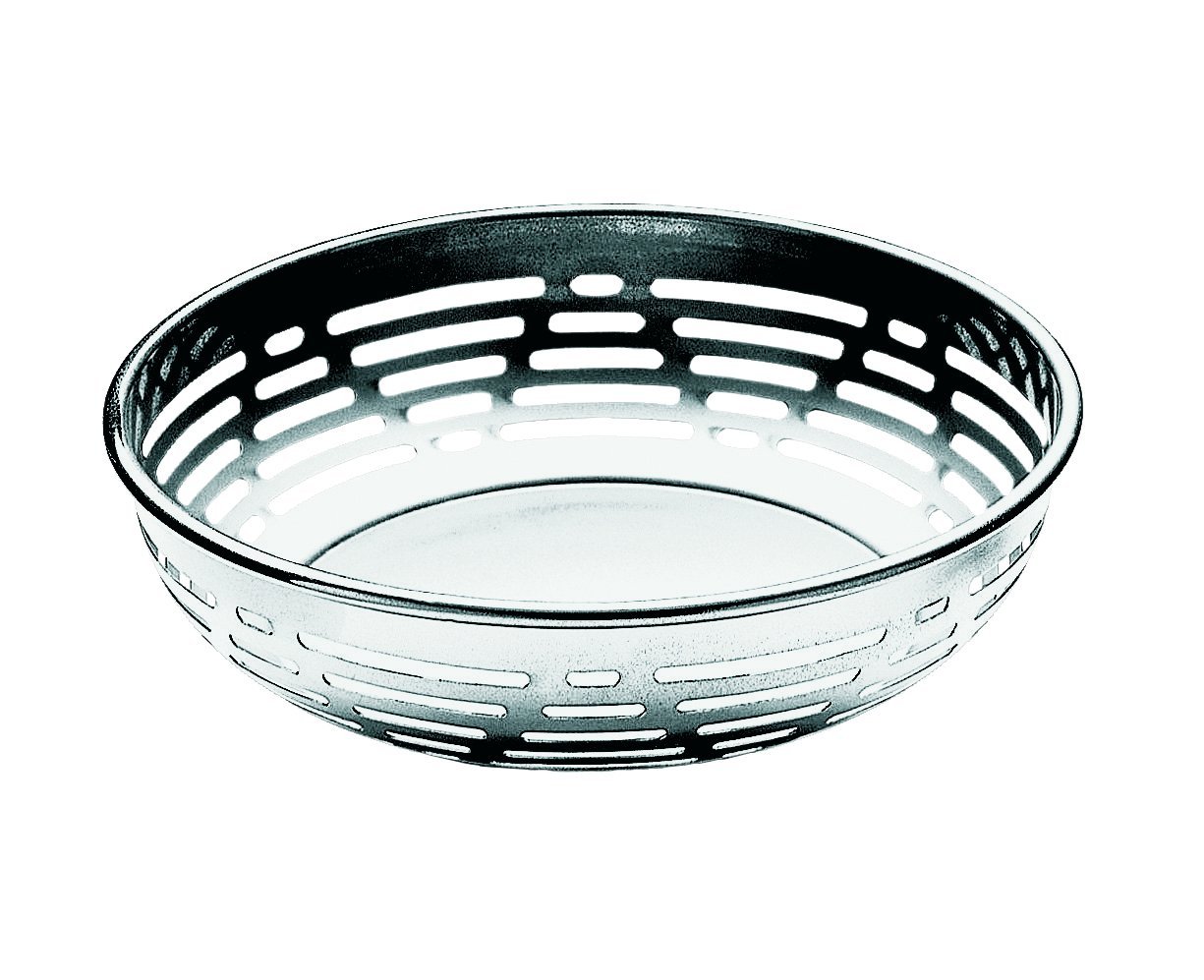 Mepra 20086320 Gala Fretworked Basket - 22 x 5.7 cm Stainless Steel Serving Basket with Brushed Finish | Dishwasher Safe | Perfect for Bread, Fruits, and Tableware Organization