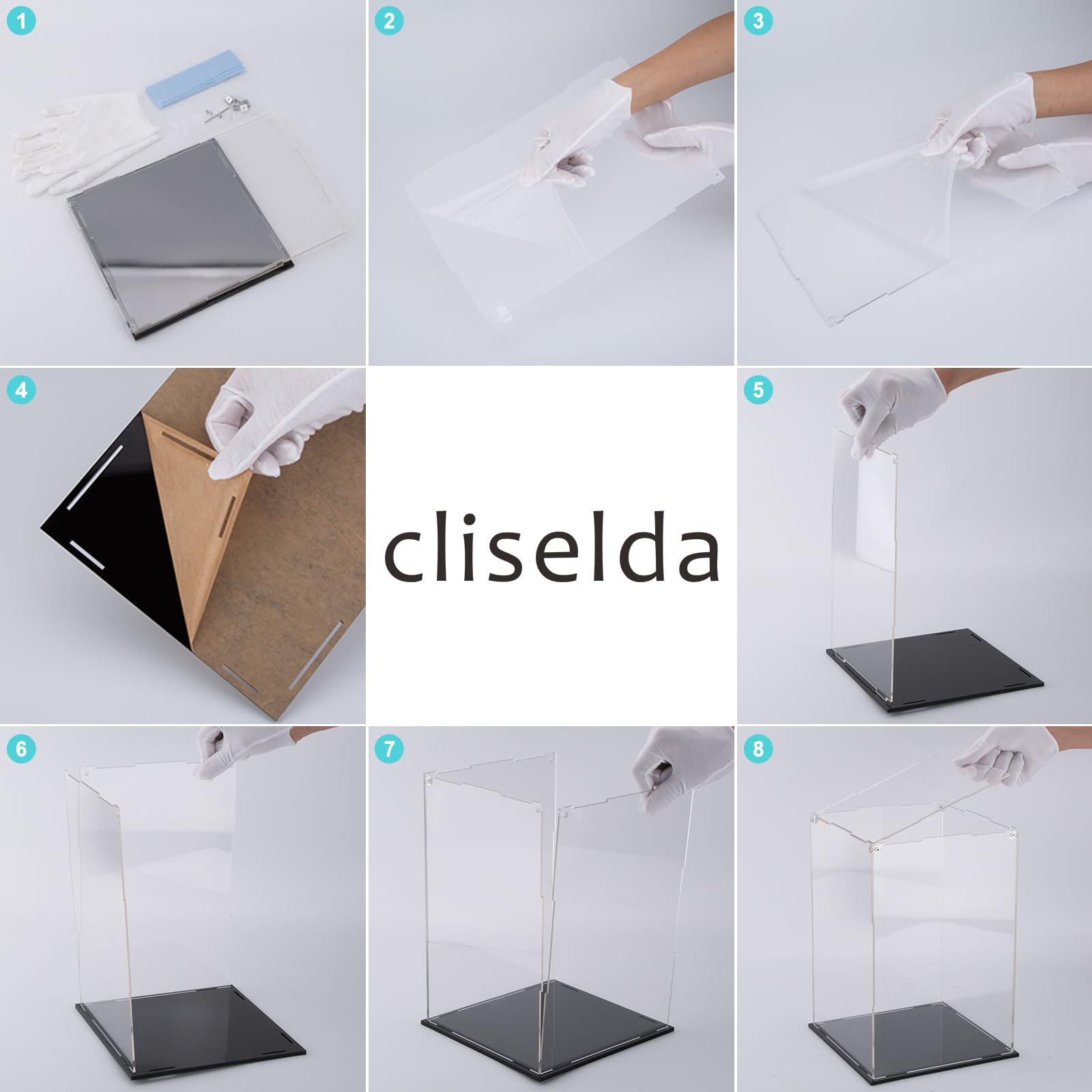 Cliselda 15.7 Inch Large Clear Acrylic Display Case for Collectibles - Dustproof Protection Showcase for Action Figures, Dolls & Trophy Awards - Perfect for Home Decor, Office Display and Collectible Storage