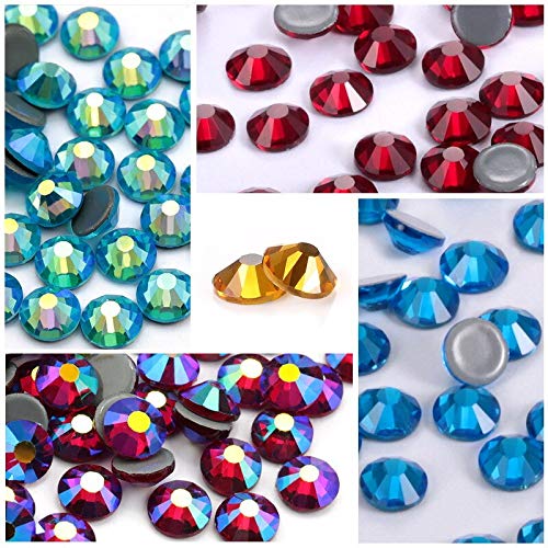 Premium 1440pcs 4mm Glass Flatback Rhinestones for DIY Clothing & Garment Decoration - High-Quality Drilling Fix Rhinestones for Sewing, Costumes, Jewelry Making & Craft Projects