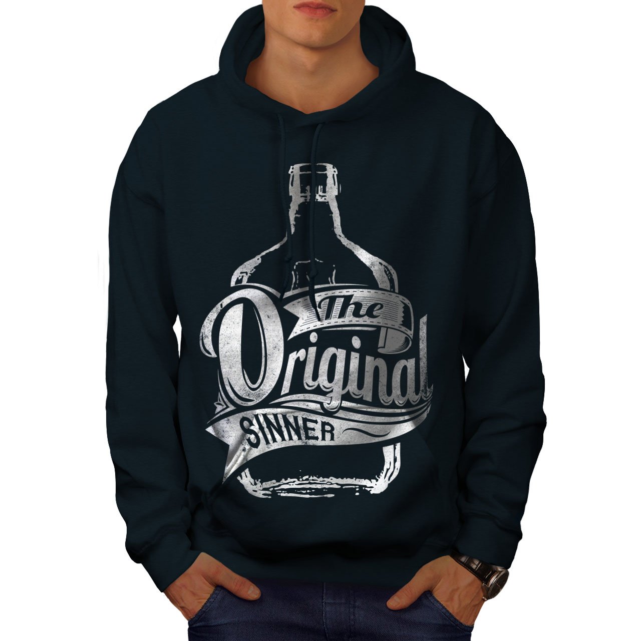Funny Sinner Men's Hoodie - Unique Rum Themed Pullover Sweatshirt for Casual Wear & Gifts