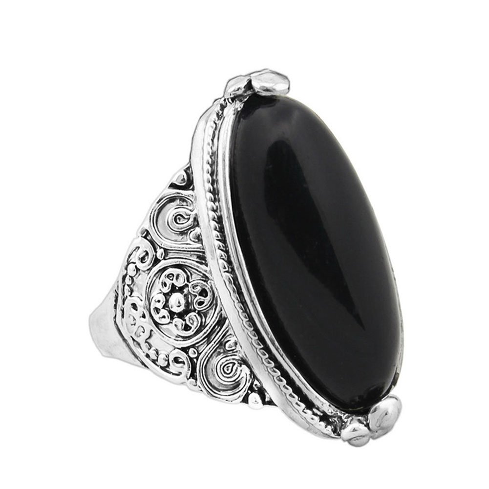 Exquisite Vintage Boho Love Ring for Women - Oval Turquoise Antique Silver Plated Carved Wedding Band - Perfect Valentine's Day Gift & Anniversary Jewelry for Her - Ideal for Romantic Occasions, Date Nights and Special Celebrations
